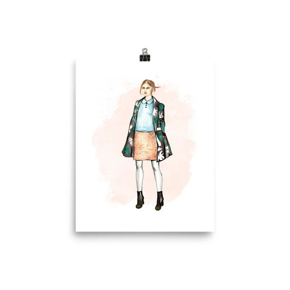 Paris in the Fall Art Print French Girl Parisian Style | Etsy | Etsy (US)