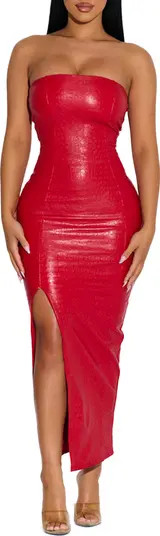 The Crocodile Chic Strapless Faux Leather Dress | Nordstrom