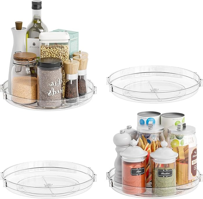 Paquete de 4 organizadores giratorios peque\u00f1os Lazy Susan para gabinete, estante de especias... | Amazon (US)