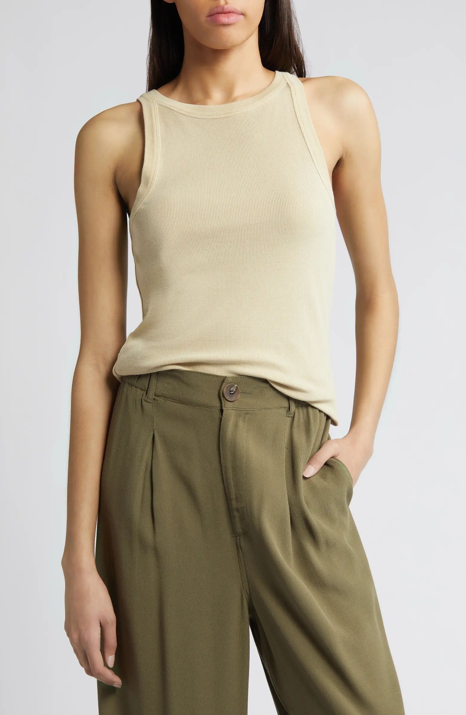 Cutaway Shoulder Cotton Blend Tank | Nordstrom