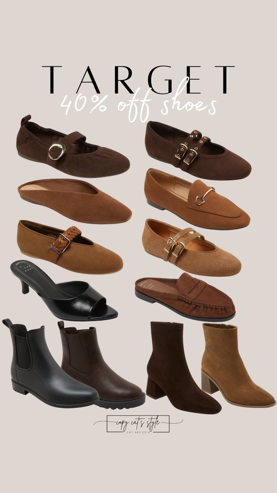 Target fall shoes 40% off. Target flats, mules, ankle boots