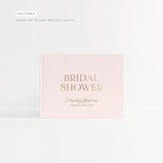 Bridal Shower Guest Book  Blush Album Gold Foil  Future Wife | Etsy | Etsy (US)
