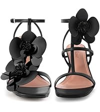 LACIKOSZ Floral High Heels Womens Strappy Sandals Wedding Bride Dressy Shoes Open Toe Ankle Strap... | Amazon (US)