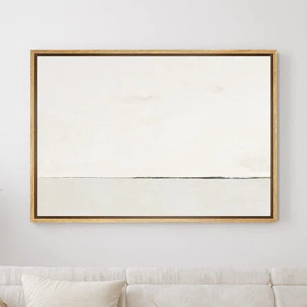 SIGNLEADER SIGNLEADER Framed Canvas Print Wall Art White Watercolor Pastel Landscape Abstract Sha... | Wayfair Professional