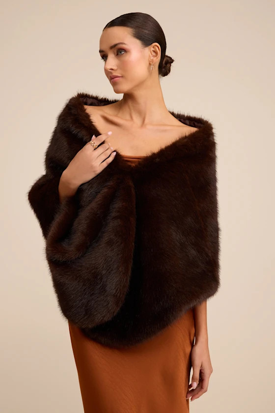 Upscale Approach Dark Brown Faux Fur Stole | Lulus