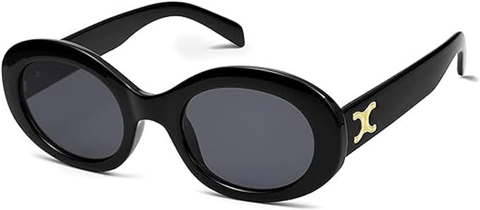 Oval Trendy Retro Sunglasses For Women Men Fashion Sun Glasses | Amazon (US)