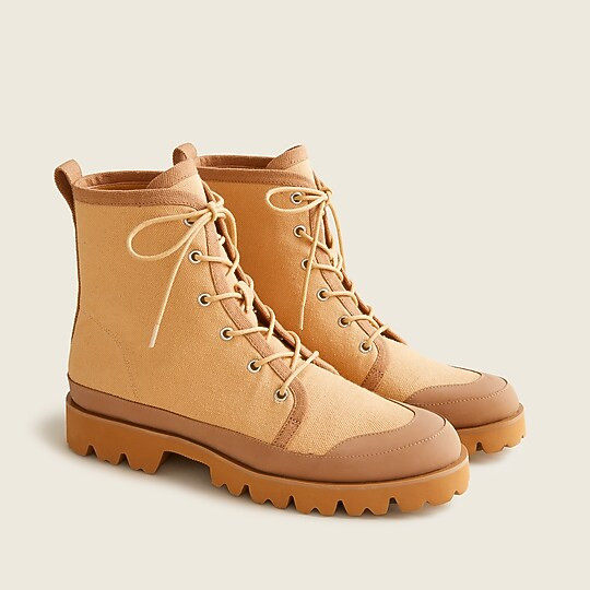 Gwen canvas lace-up lug-sole boot | J. Crew US