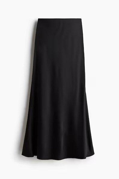 H & M - Satin slip skirt - Black | H&M (UK, MY, IN, SG, PH, TW, HK)