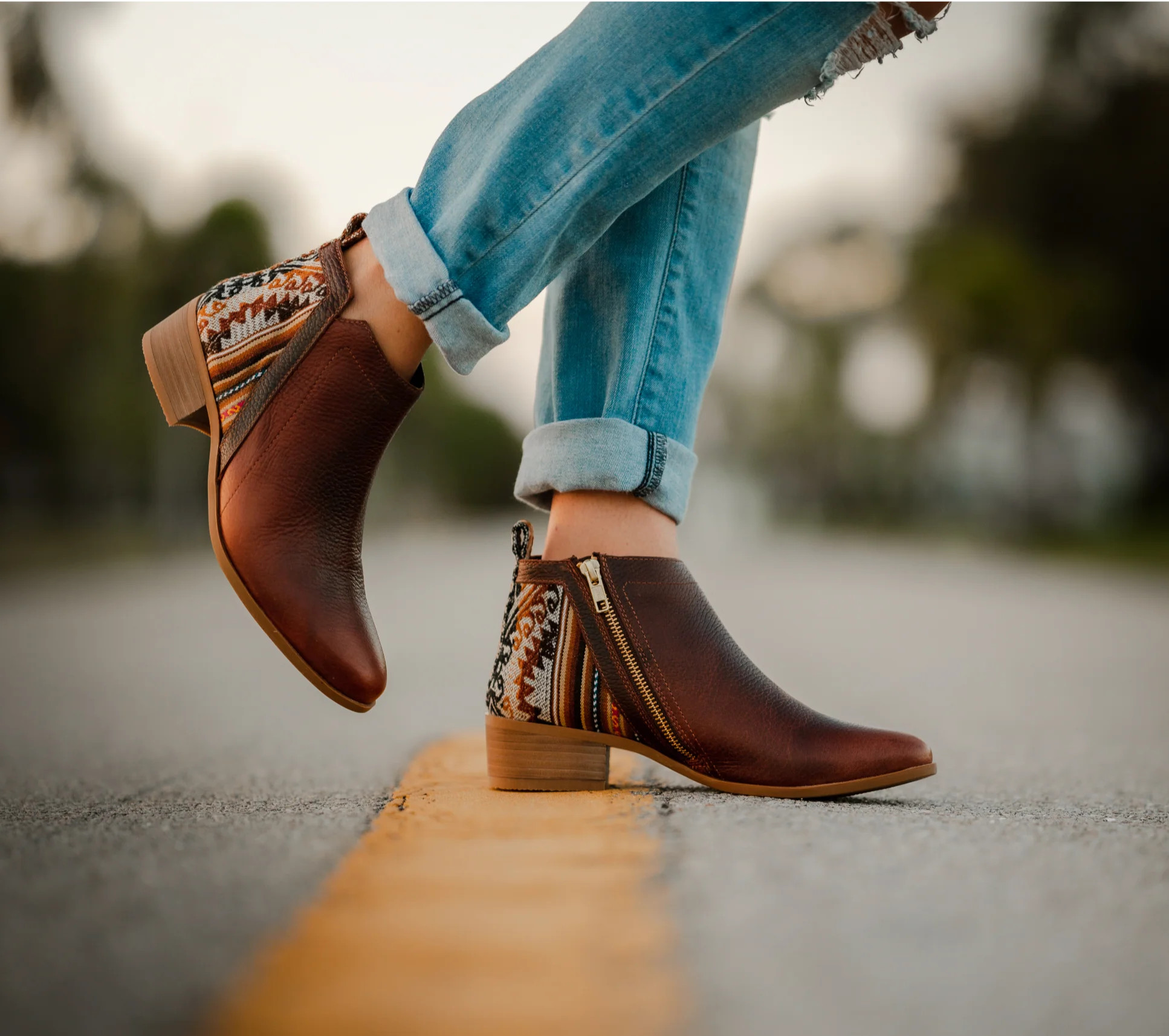Brown Leather Bootie | Inkkas
