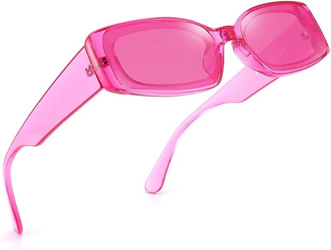 BOJOD Rectangle Sunglasses for Women Men Fashion Trendy Chunky Frame 90s Rectangle Sunglasses | Amazon (US)