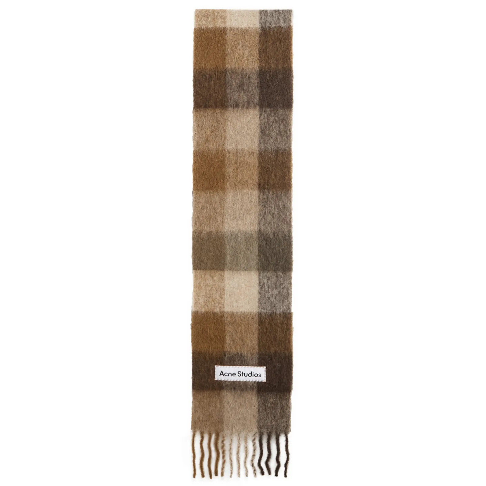 Acne Studios Men's Vally Check Scarf in Dark Brown/White/Brown | END. Clothing