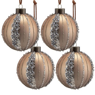 TopComfy Decorative Object Glass Christmas Ball Ornaments Set of 4 for Holiday Tree Decor, Gold, 4.7"*4.7"*4.7" | Target