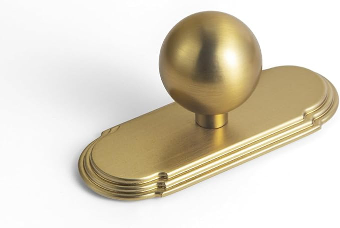 Goo-Ki 1.0''(24mm) Dia Cabinet Knob with Backplate,Brushed Gold Drawer Knobs with Zinc Alloy Mate... | Amazon (US)