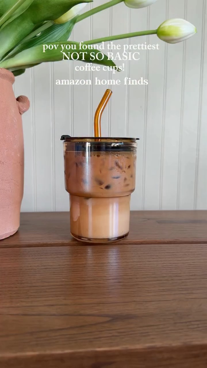 Follow + Type “CUP” for links to these new  release Amazon coffee cups!!! ☕️ Perfect everyday iced coffee cup to elevate your life! 😍 on the go coffee made CUTE from Amazon home finds! Tell me what you’re shopping for next!!