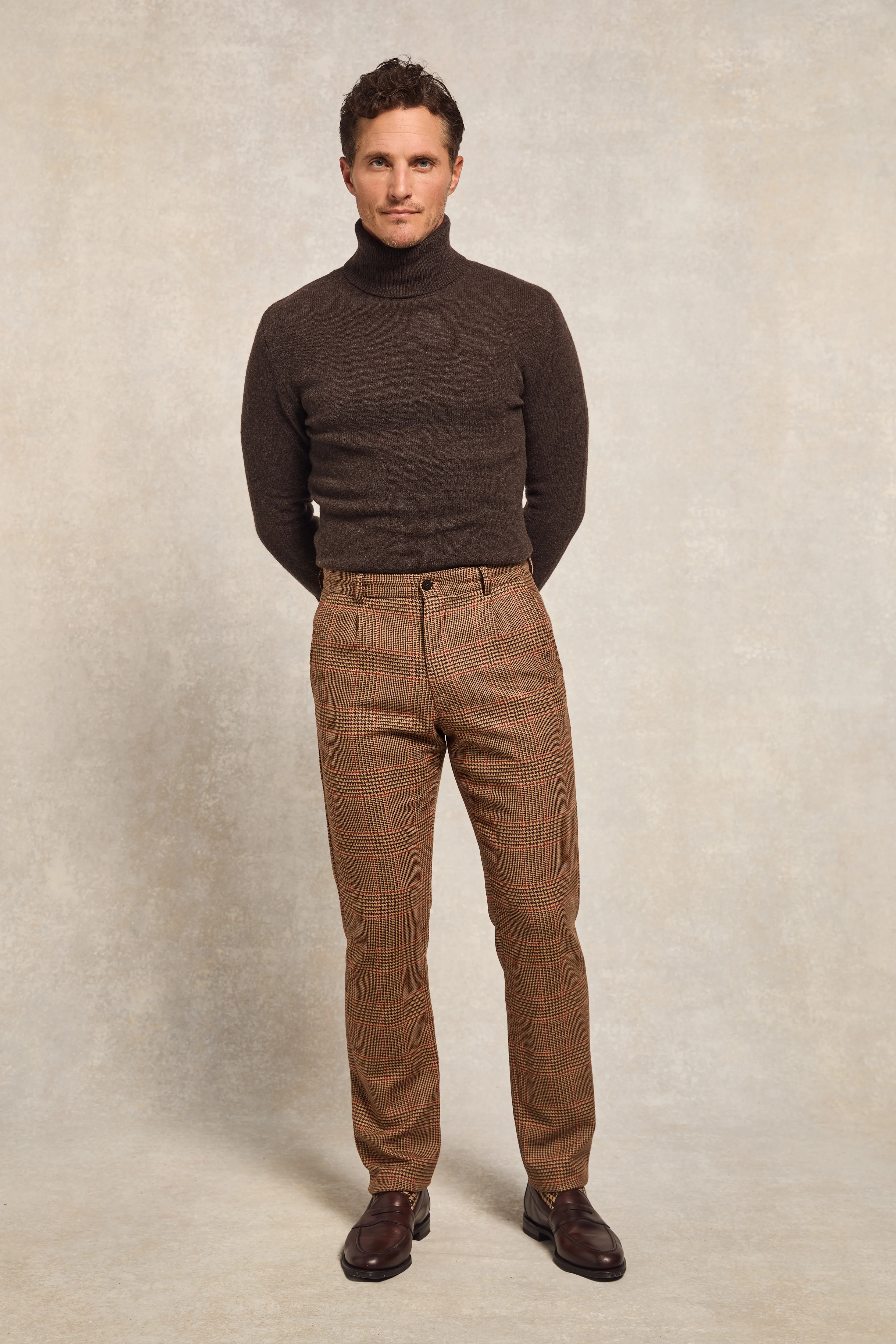 The Classic Trouser (Clarence Check Merlot) | Holland Cooper