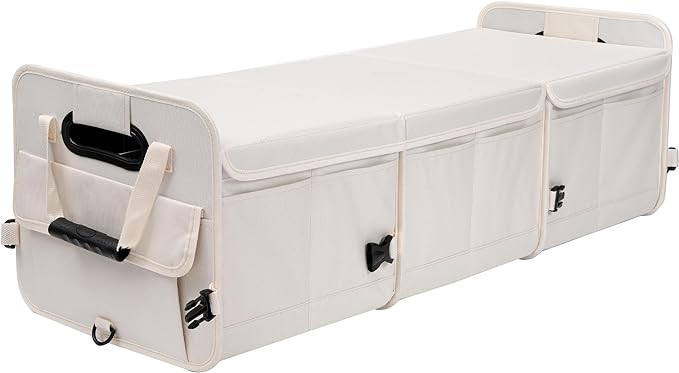 Car Trunk Organizer with Lid Storage Collapsible Multi Compartment Adjustable Straps for SUV, Tru... | Amazon (US)