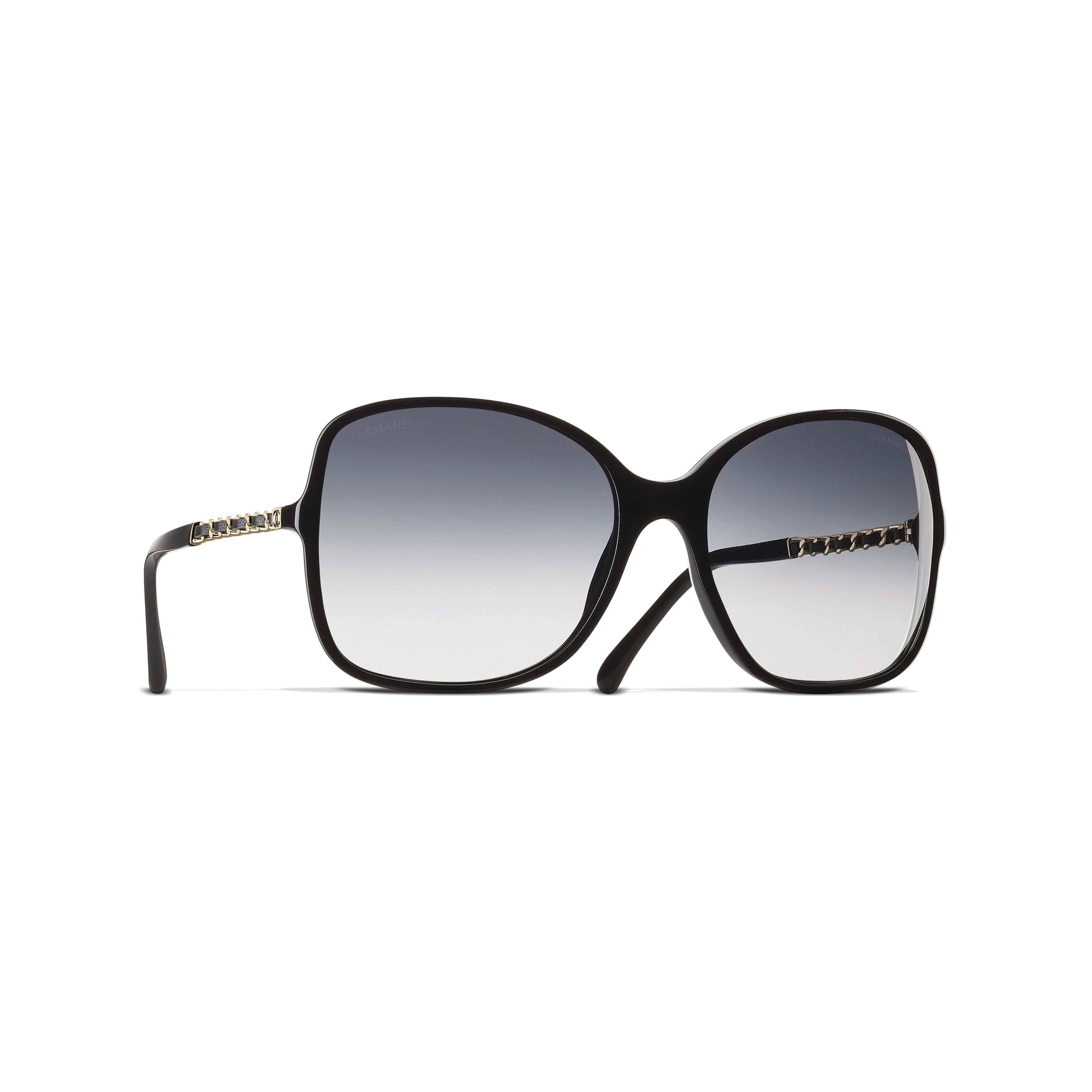 Sunglasses: Square Sunglasses, acetate & lambskin — Fashion | CHANEL | Chanel, Inc. (US)