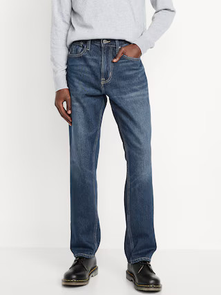 Structured Straight Non-Stretch Jeans | Old Navy (US)