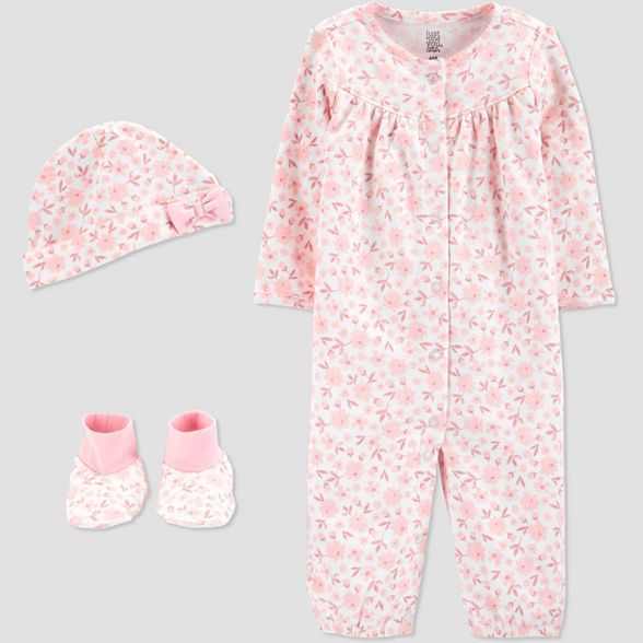 Baby Girls' 3pc Floral Converter Nightgown - Just One You® made by carter's Pink | Target