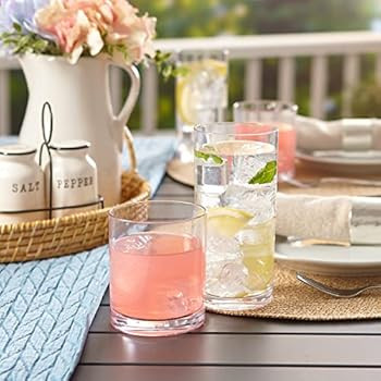 US Acrylic Classic 8 piece Premium Quality Plastic Tumblers in Clear | 4 each: 12 ounce Rocks and... | Amazon (US)