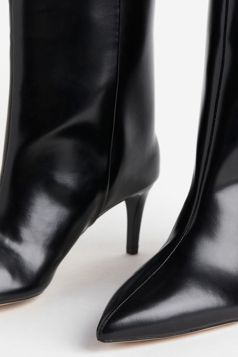 Kniehoge boots met hak - Zwart - DAMES | H&M NL | H&M (DE, AT, CH, NL, FI)