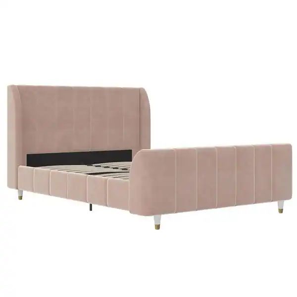 Little Seeds Valentina Upholstered Bed Frame - Pink - Full | Bed Bath & Beyond