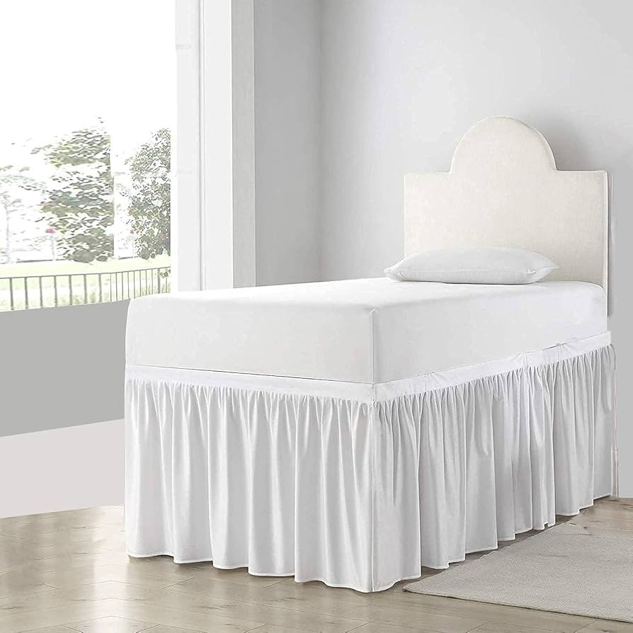 Dorm Room Bed Skirt Twin XL - Ruffled Dorm Size Bed Skirt - 100% Cotton Blend Fabric Dorm Bed Ski... | Amazon (US)