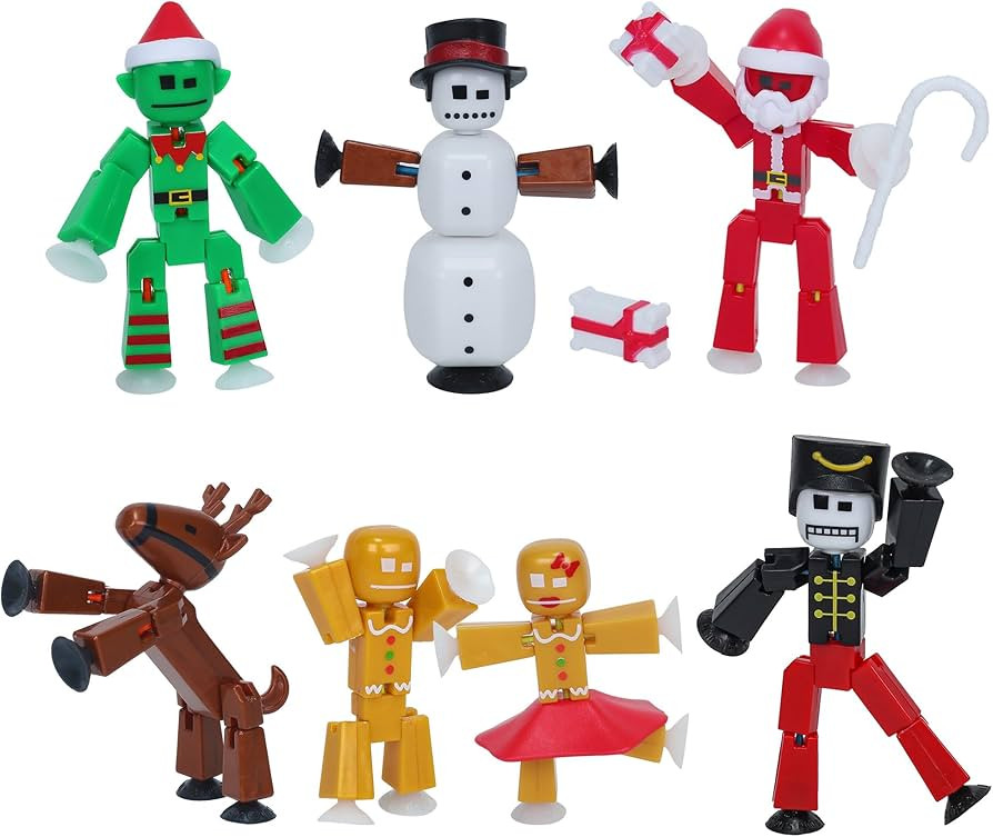 Zing StikBot Christmas Crew Pack - Includes 7 StikBots and 1 Set of Accessories, New Christmas Th... | Amazon (US)