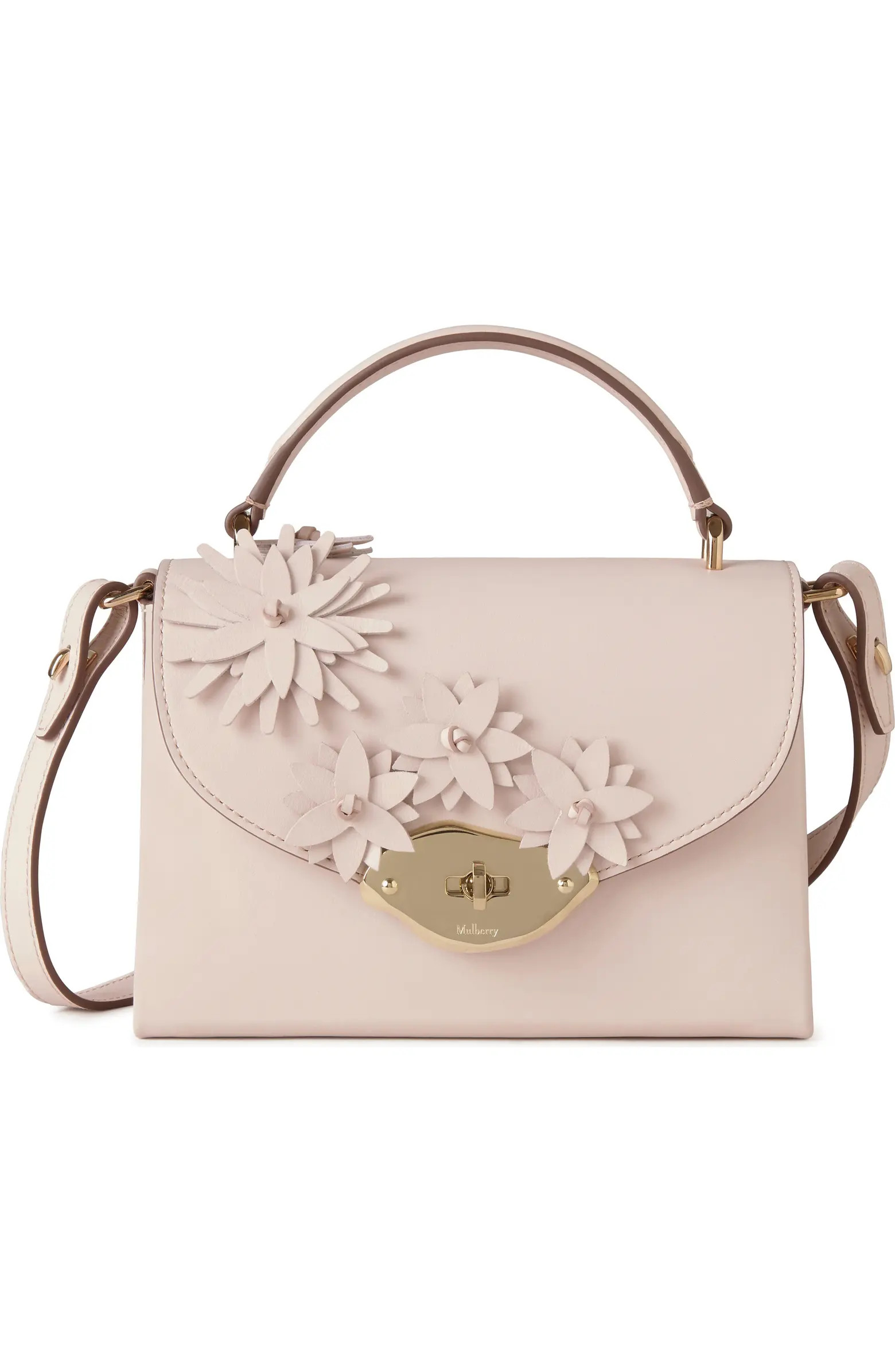 Small Lana Floral Appliqué Leather Top Handle Bag | Nordstrom