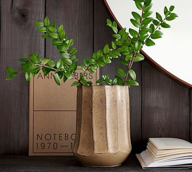 Rustic Brown Fluted Vase | Pottery Barn (US)