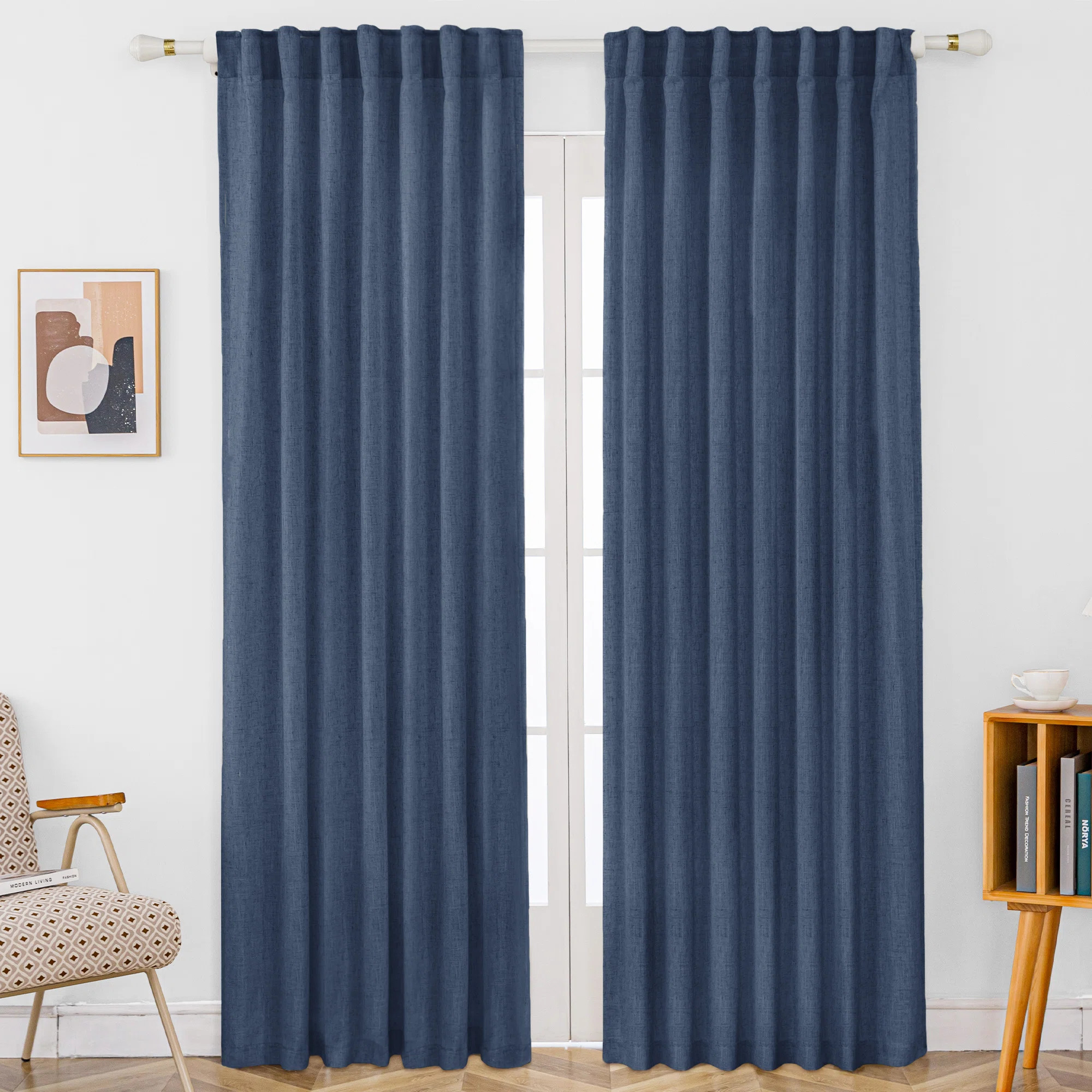 Toyoko Linen Blended Semi-Sheer Back Tab Curtain Pair (Set of 2) | Wayfair North America