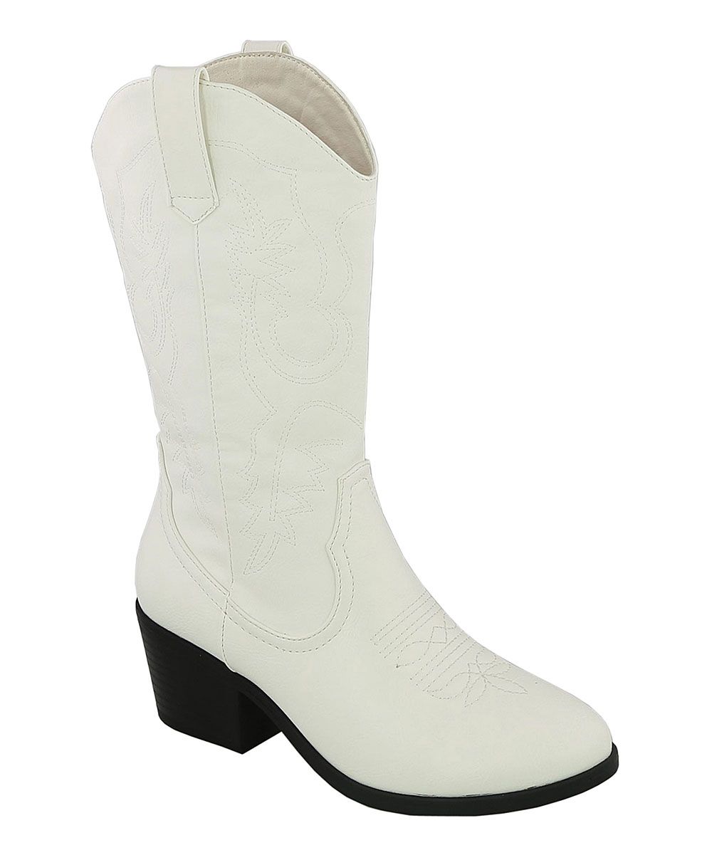 TOP MODA Women's Casual boots WHITE - White Kanta Cowboy Boot - Women | Zulily
