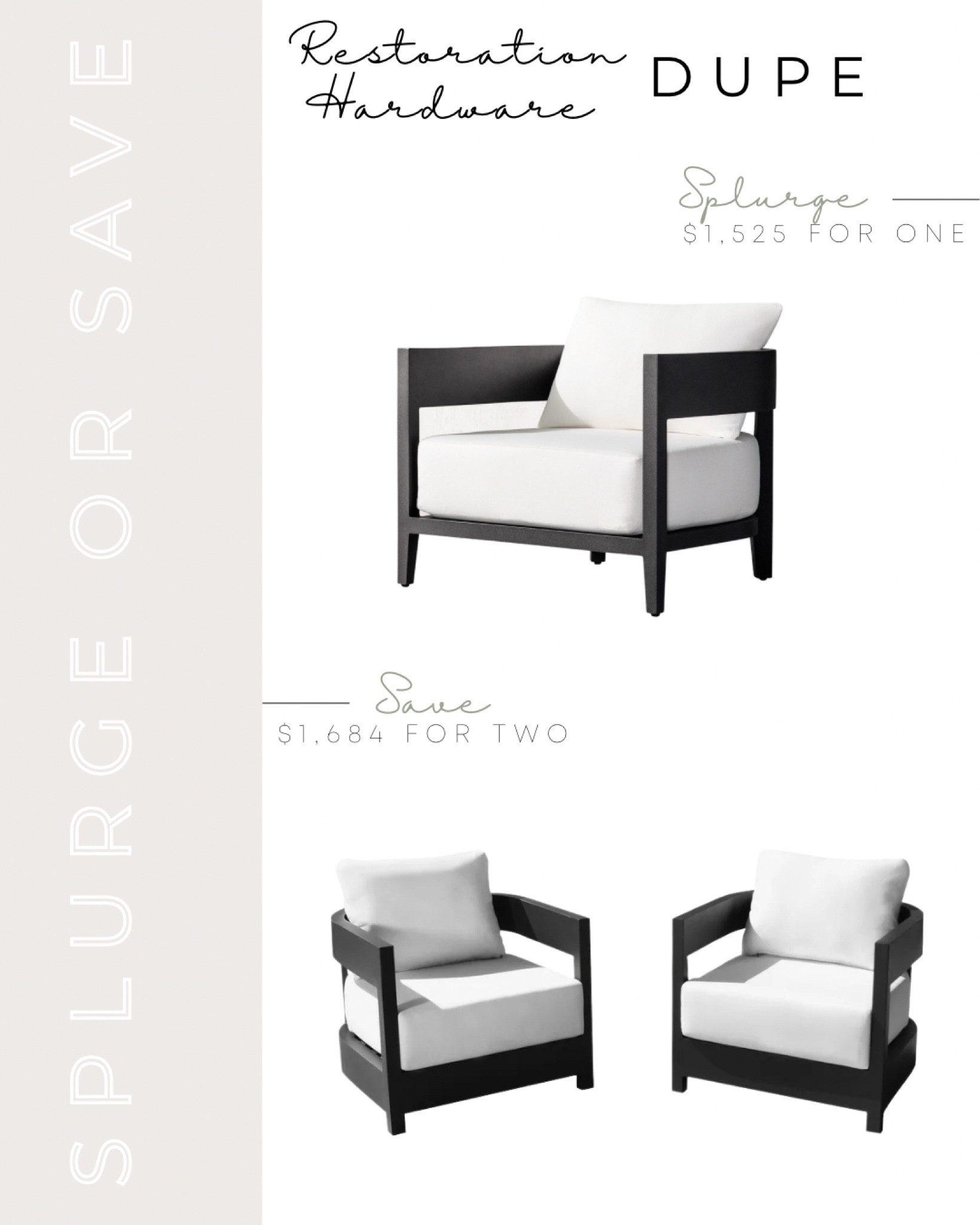 RH Dupe | Restoration Hardware dupe | Balmain lounge chair dupe | Balmain aluminum lounge chair | aluminum outdoor chair | outdoor lounge chair | curve back outdoor chair | patio chair | outdoor chair with cushion | splurge or save | metal outdoor chair | overstock outdoor furniture | overstock finds 

#LTKsalealert #LTKhome #LTKSeasonal