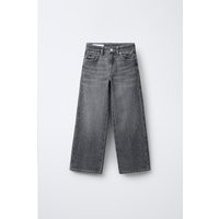 Zara - Rhinestone Wide Leg Jeans - Kids - Gray - Kids | Zara US