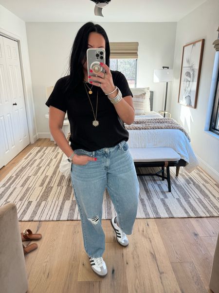 I haven’t decided if I’m keeping these jeans or not. They are in style and VERY comfortable but I don’t know if I like them for my body type. I’m wearing a size 10. If you are between sizes, I would size down  

#LTKover40 #LTKmidsize #LTKfindsunder50
