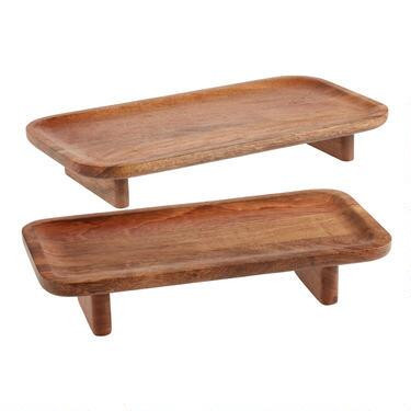 Mango Wood Footed Serving Tray | World Market