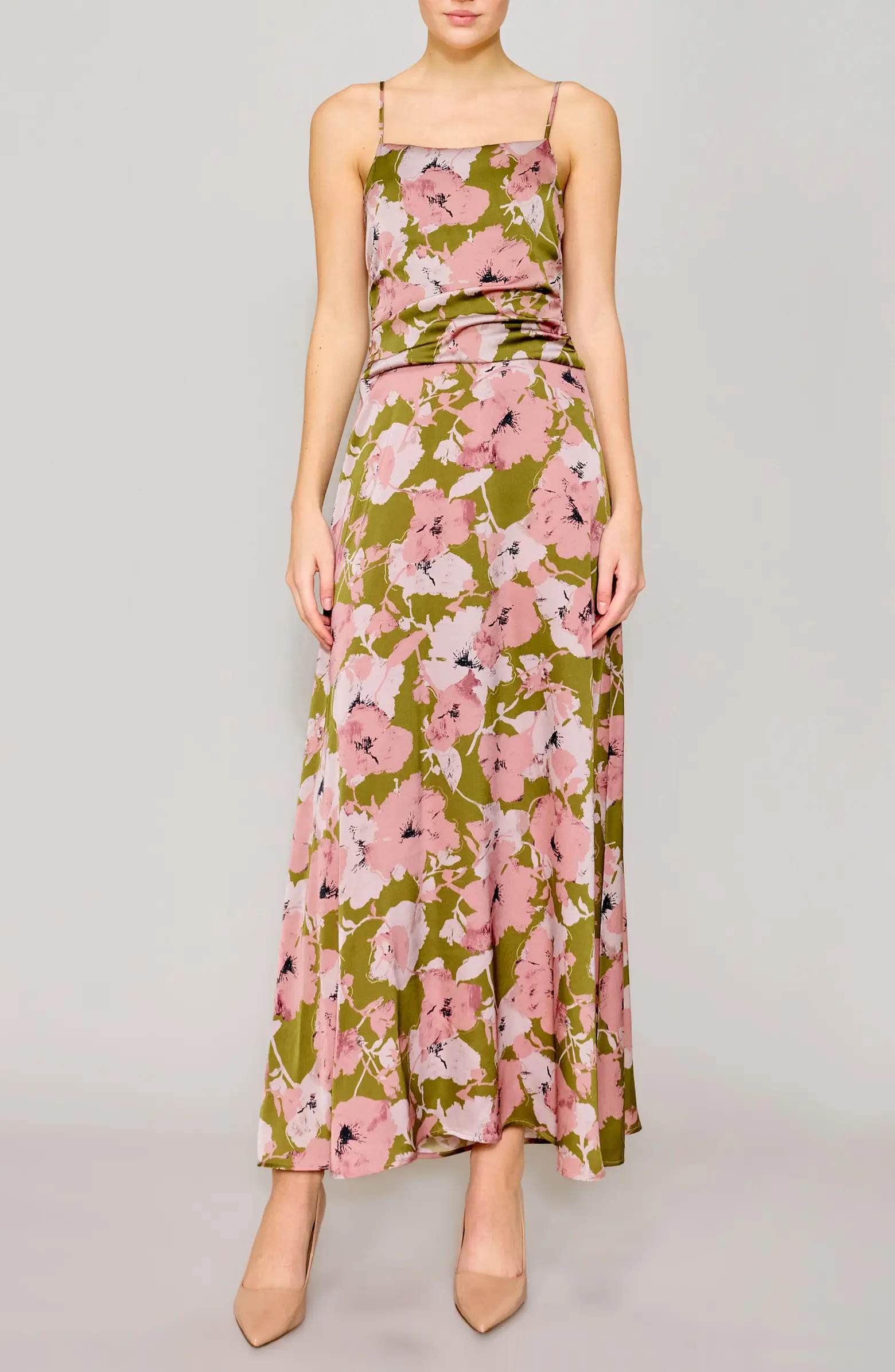 Floral Satin Maxi Dress | Nordstrom