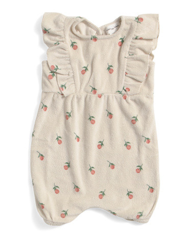 Infant Girls Floral Print Knit Ruffle Romper | TJ Maxx