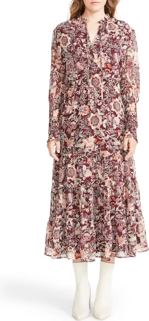 BB Dakota by Steve Madden All Mixed Up Floral Long Sleeve Midi Dress | Nordstrom | Nordstrom