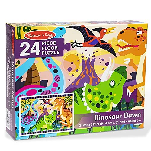 Melissa & Doug Dinosaur Dawn Jumbo Jigsaw Floor Puzzle (24 pcs, 2 x 3 feet) | Amazon (US)