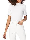 The Drop Women's Joanna Short-Sleeve Mock Neck Ribbed T-Shirt, White, XXS | Amazon (US)