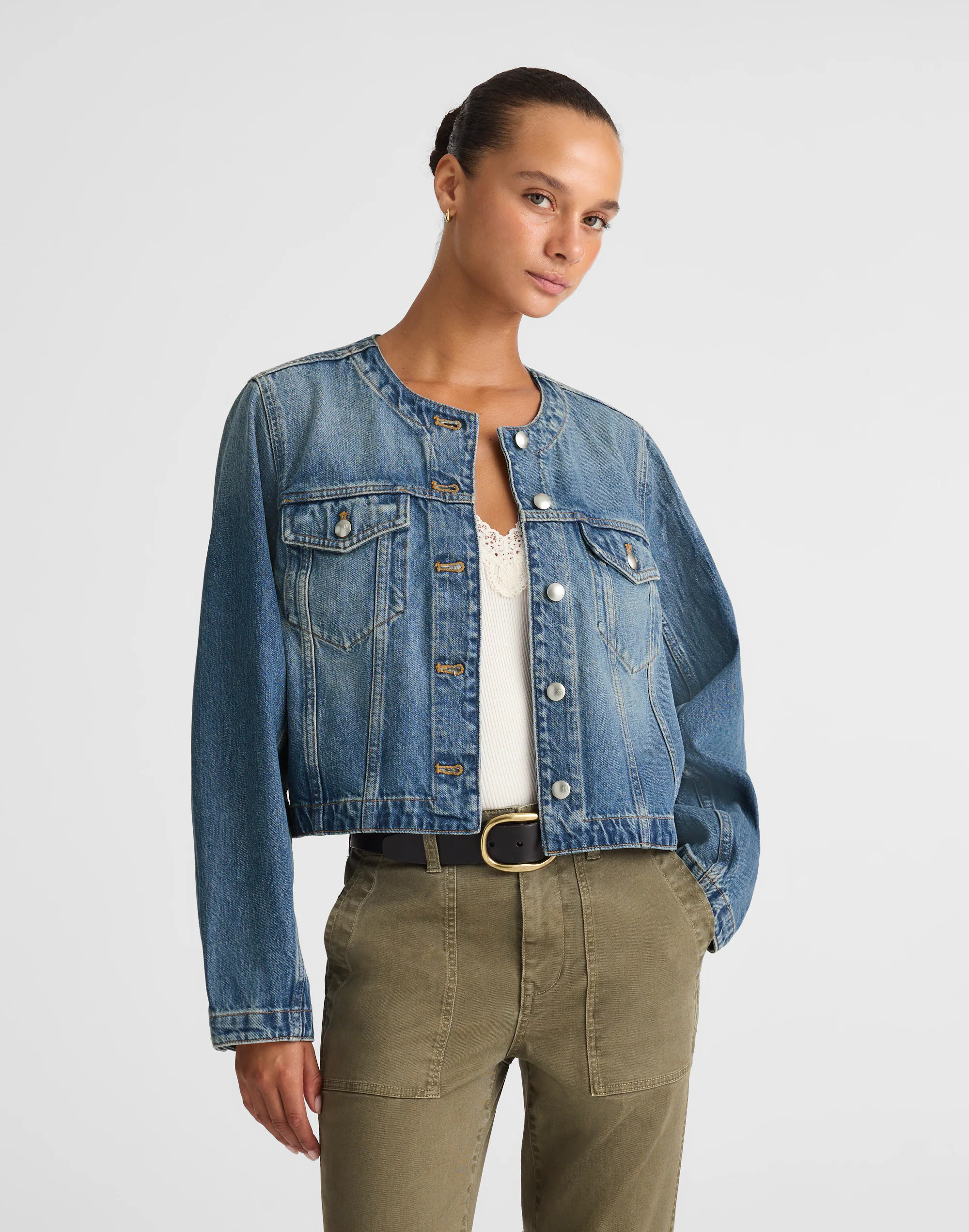 Denim Cocoon-Sleeve Cropped Jacket | Madewell