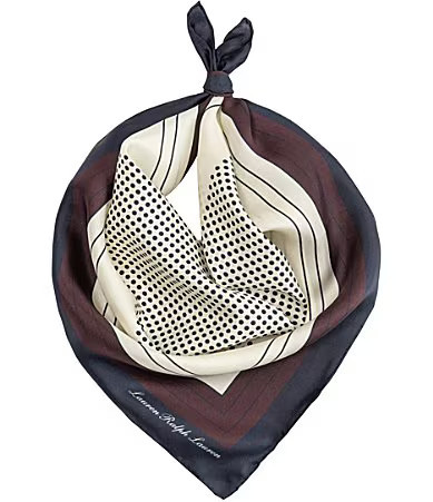 Lauren Ralph Lauren Fall Dot Square Scarf - Cream | Dillard's