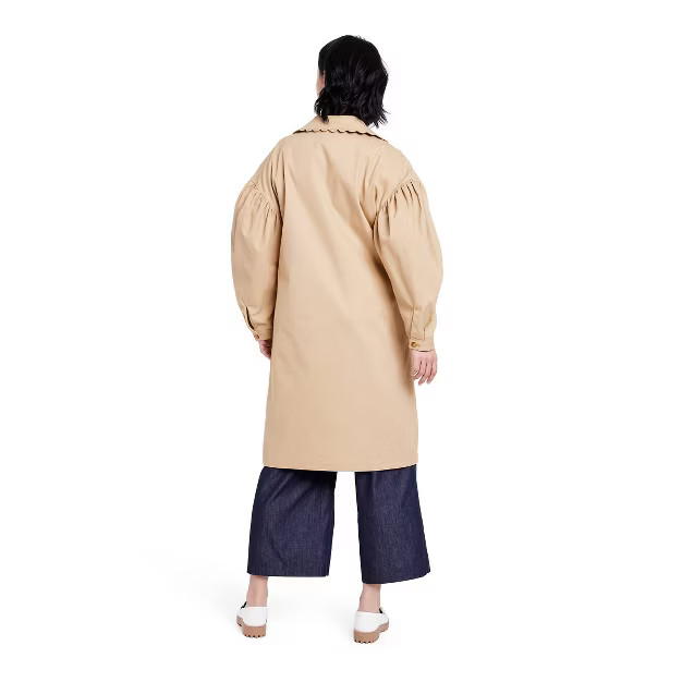 Women's Scallop Edge Trench Coat - Kika Vargas x Target Tan | Target