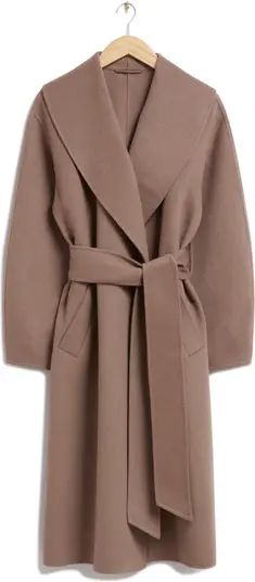 Recycled Wool Blend Wrap Coat | Nordstrom