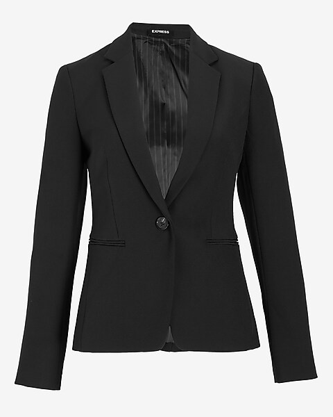 Supersoft Twill Notch Collar One Button Blazer | Express