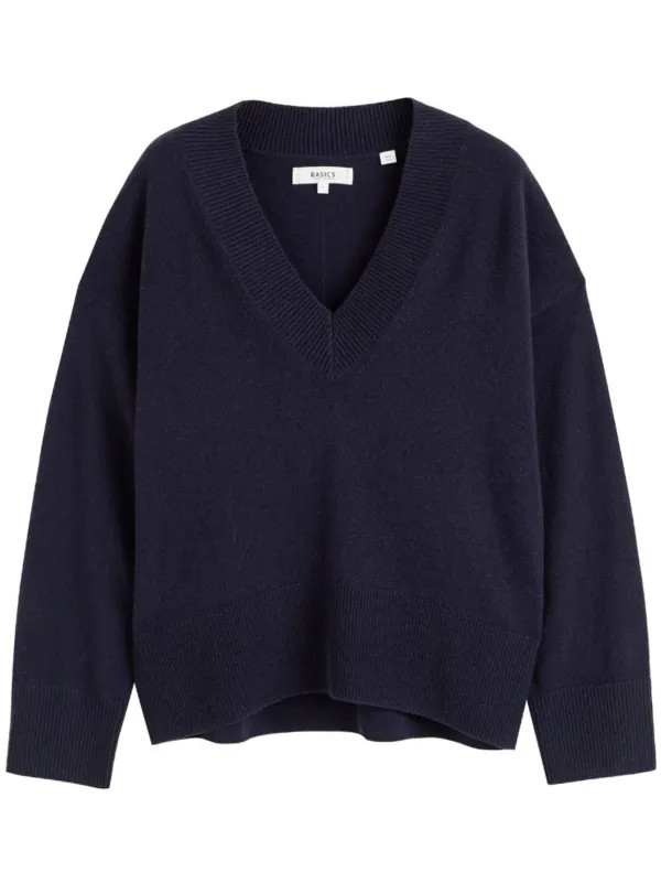 Chinti & Parker v-neck Ribbed Jumper | Blue | FARFETCH UK | Farfetch Global