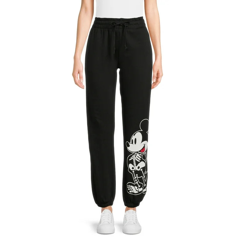 Mickey Mouse Women's Glow in the Dark Halloween Jogger Pants, 28” Inseam, Sizes XS-XXXL | Walmart (US)