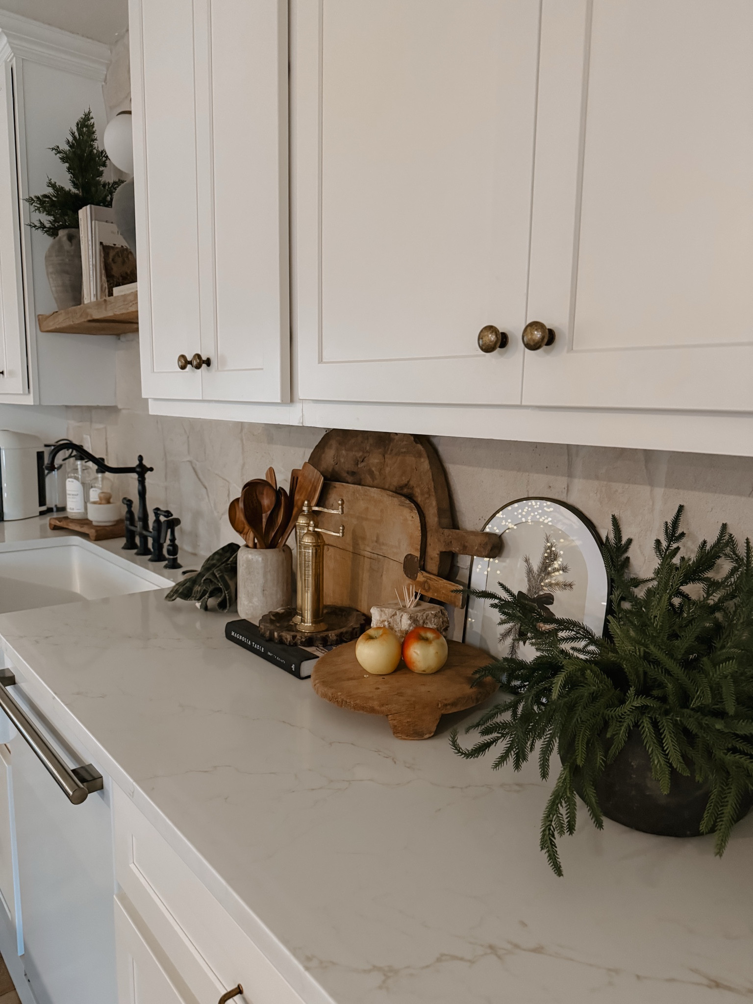 Kitchen counter styling. Winter Christmas decor  

#LTKSeasonal #LTKHoliday #LTKWatchNow