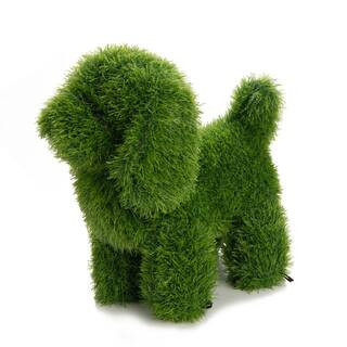 19 in. Green Artificial Turf Topiary Dog | The Home Depot